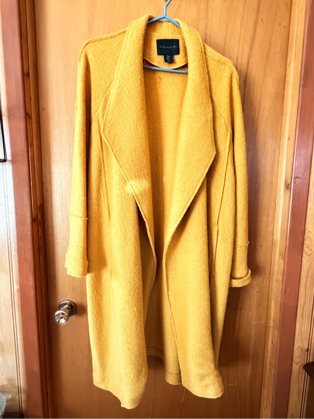Tahari Women's Mustard Open-Front Coat